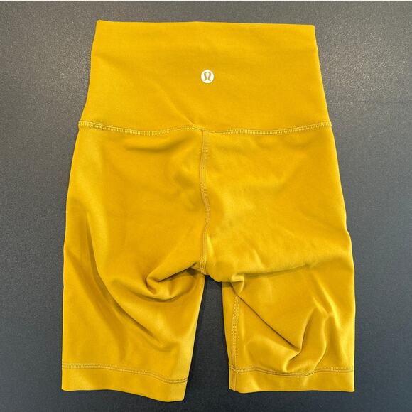 Lululemon Mustard Yellow High Rise Bike Shorts, Size 0 - Picture 6 of 7
